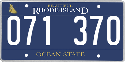 RI license plate 071370