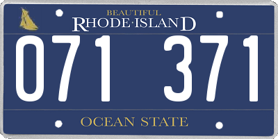 RI license plate 071371