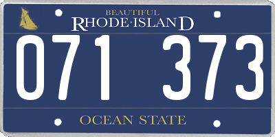 RI license plate 071373