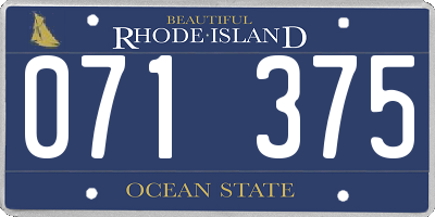 RI license plate 071375
