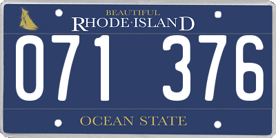 RI license plate 071376