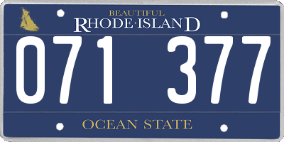RI license plate 071377