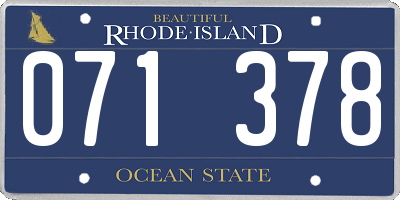 RI license plate 071378