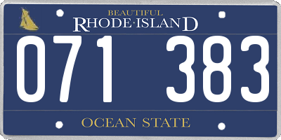 RI license plate 071383