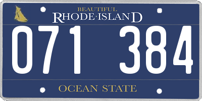 RI license plate 071384