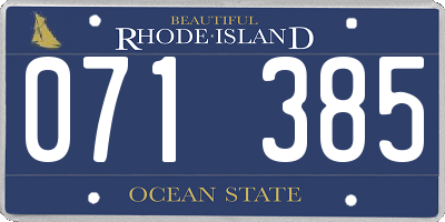 RI license plate 071385
