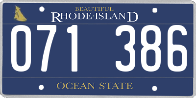 RI license plate 071386