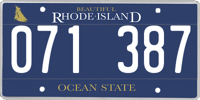 RI license plate 071387