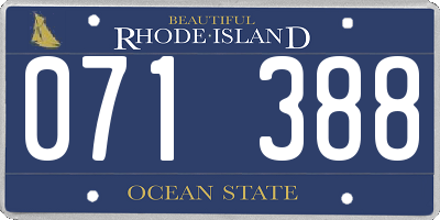 RI license plate 071388