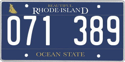 RI license plate 071389