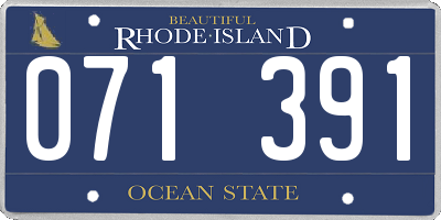 RI license plate 071391