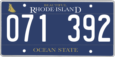 RI license plate 071392