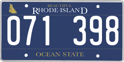 RI license plate 071398