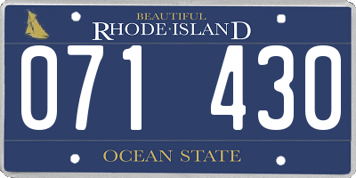 RI license plate 071430
