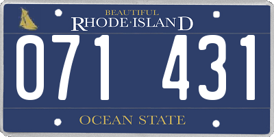 RI license plate 071431