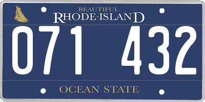 RI license plate 071432
