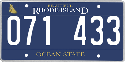RI license plate 071433