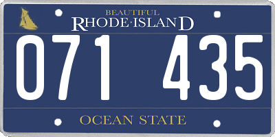 RI license plate 071435