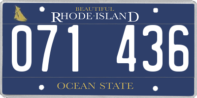 RI license plate 071436