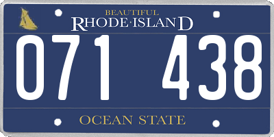 RI license plate 071438
