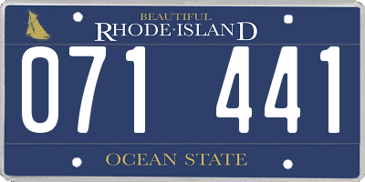 RI license plate 071441