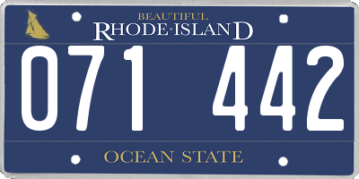 RI license plate 071442