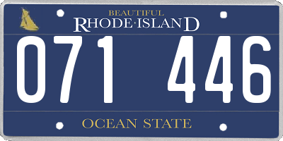 RI license plate 071446