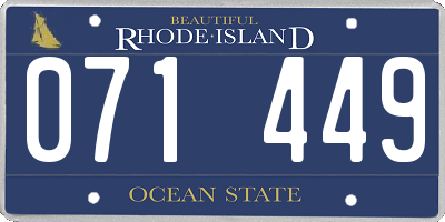 RI license plate 071449