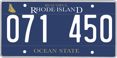 RI license plate 071450