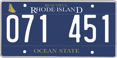 RI license plate 071451
