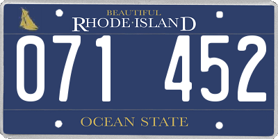 RI license plate 071452