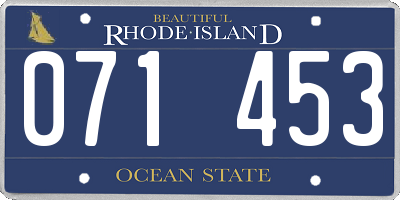 RI license plate 071453