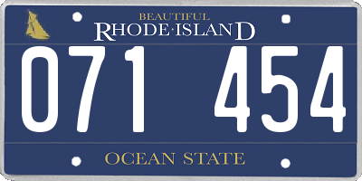 RI license plate 071454