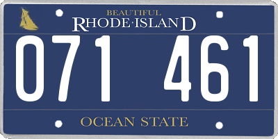 RI license plate 071461