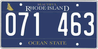 RI license plate 071463