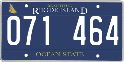 RI license plate 071464