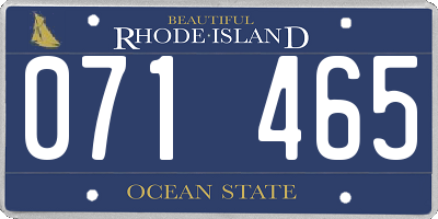 RI license plate 071465