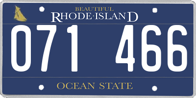 RI license plate 071466