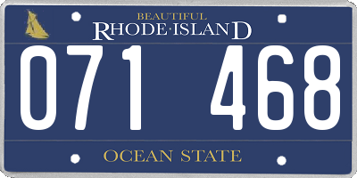 RI license plate 071468