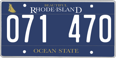 RI license plate 071470