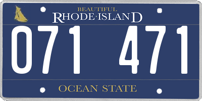 RI license plate 071471