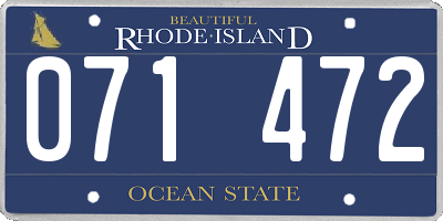 RI license plate 071472