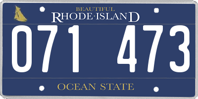 RI license plate 071473