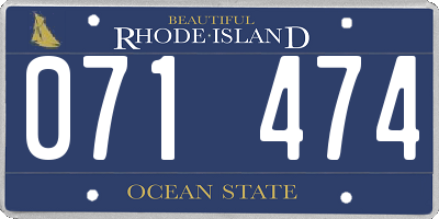 RI license plate 071474