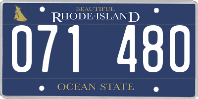 RI license plate 071480