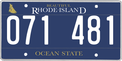 RI license plate 071481