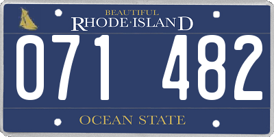 RI license plate 071482