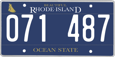 RI license plate 071487