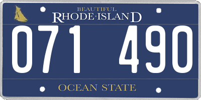 RI license plate 071490