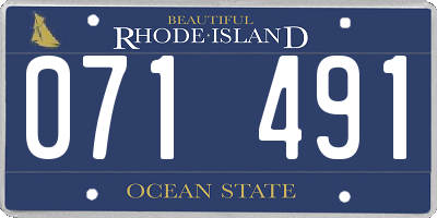 RI license plate 071491